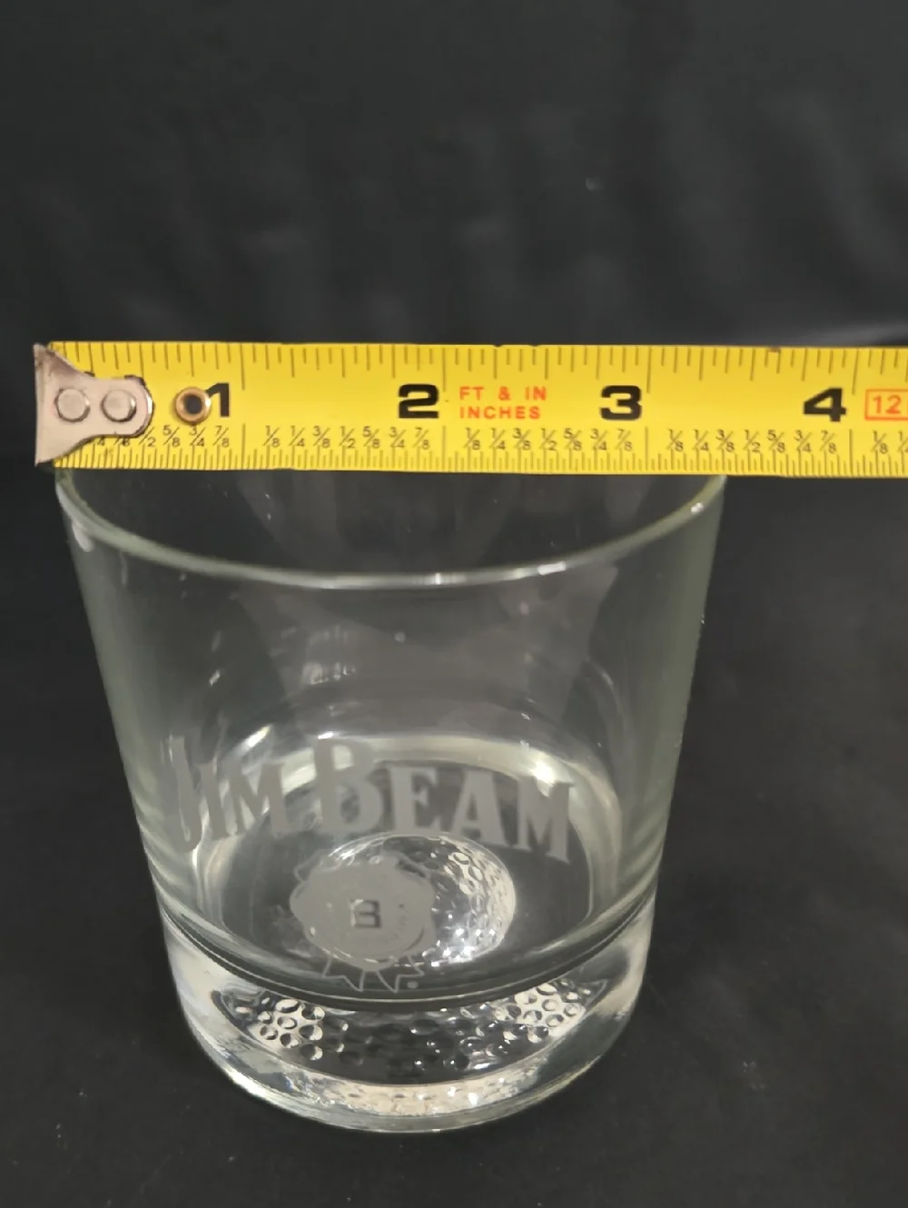 Jim Beam Etched Whiskey Golfball Glass